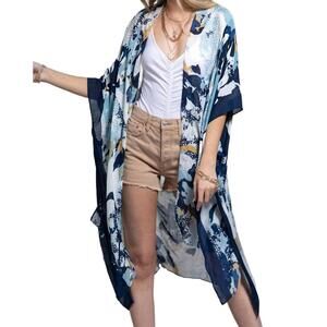 NEW URBANISTA baby floral kimono in blue jean